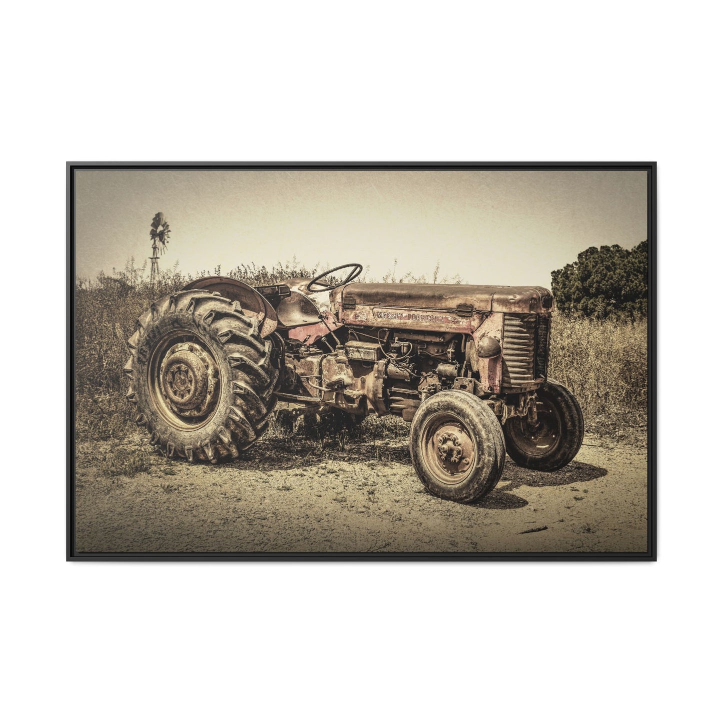 Vintage Massey Ferguson MF 35 - Framed Wall Art on Canvas