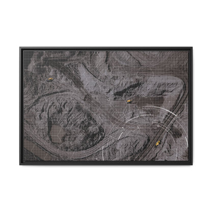 Drone Mining Construction Site - Photo Art Framed on Stretched Canvas