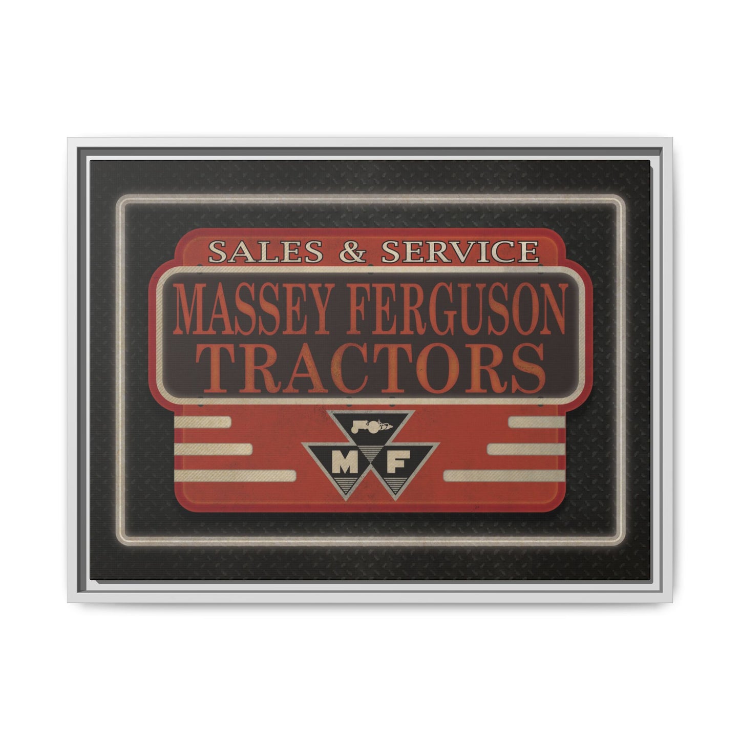 Massey Ferguson Tractors Vintage Dealership Sign Wall Art on Framed Canvasn