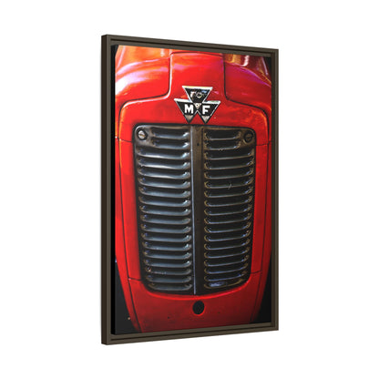 Vintage Massey Ferguson Tractor Grill Matte Canvas Framed | Farm Machinery Wall Art