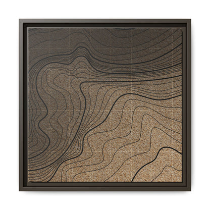 Topographic Lines Abstract Wall Art on Framed Canvas