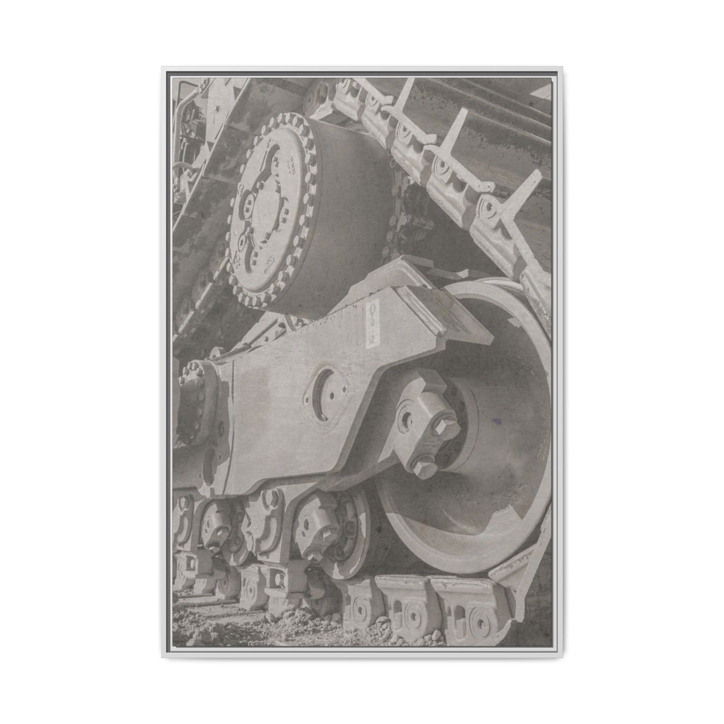 Epic D8 Dozer Triptych | Light Gray | Center Panel | Jondo | Matte Canvas Print (Framed)