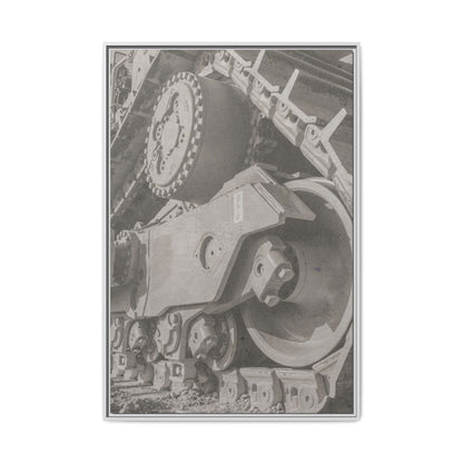 Epic D8 Dozer Triptych | Light Gray | Center Panel | Jondo | Matte Canvas Print (Framed)