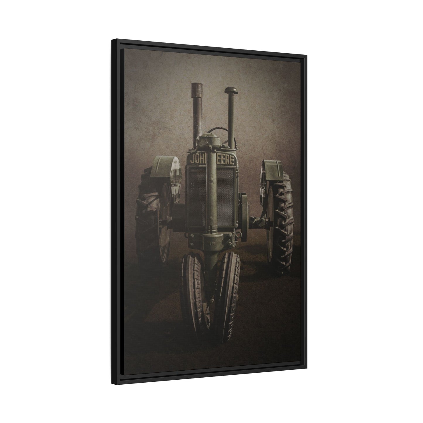 Vintage John Deere Model A Tractor Front View | Framed Wall Art on Stretched Canvas