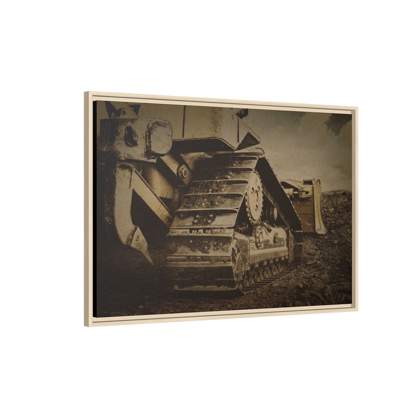 Rocky Dozer Horizon | Framed Wall Art on Stretched Canvas