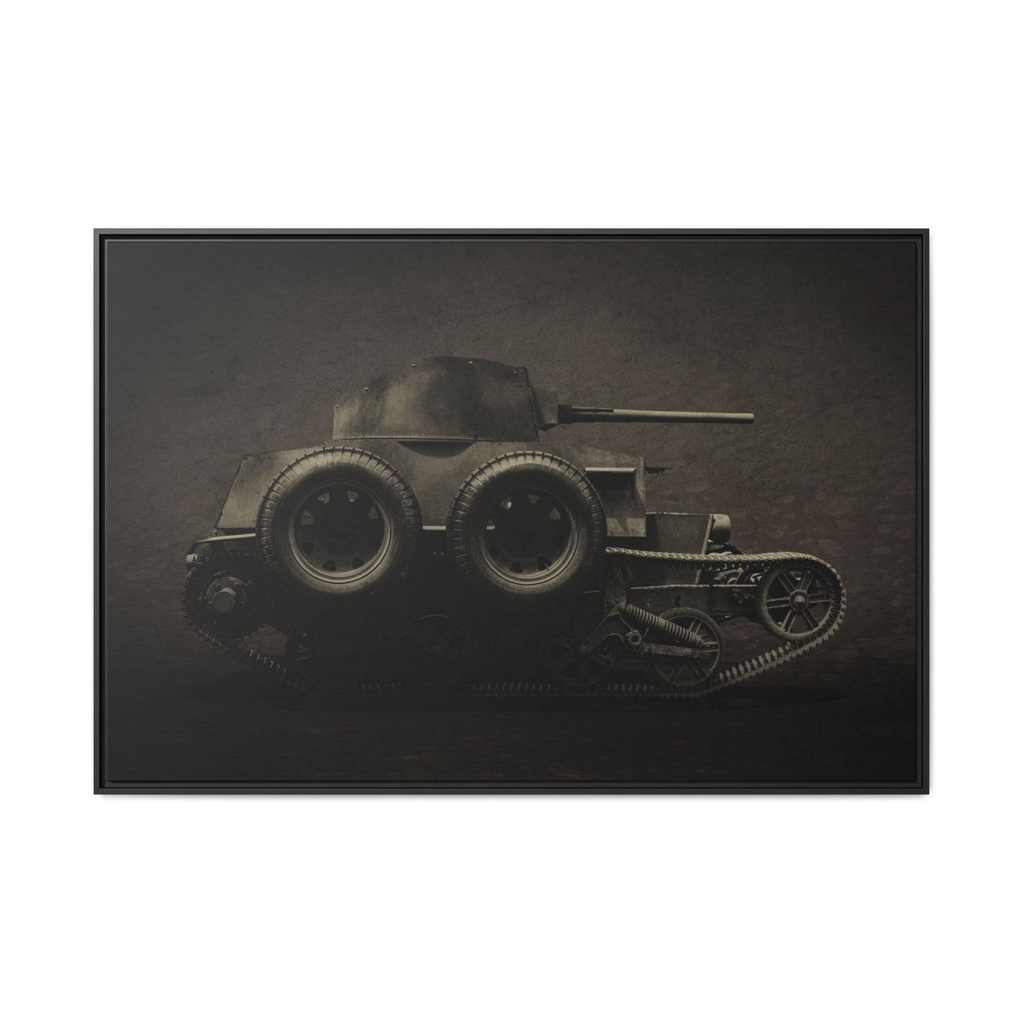 Vintage WWII  Schofield Tank Photo Art on Framed Canvas