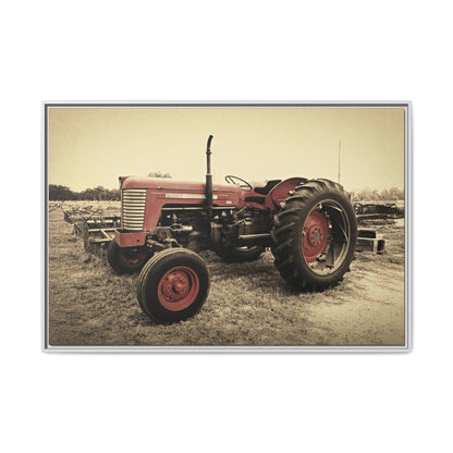 Vintage Massey MF 35 Workhorse in Field - Framed Wall Art Canvas
