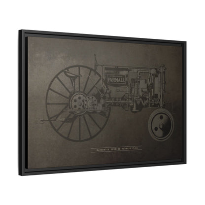 Vintage Farmall F-12 Mechanical Drawing | Framed Wall Art on Canvas