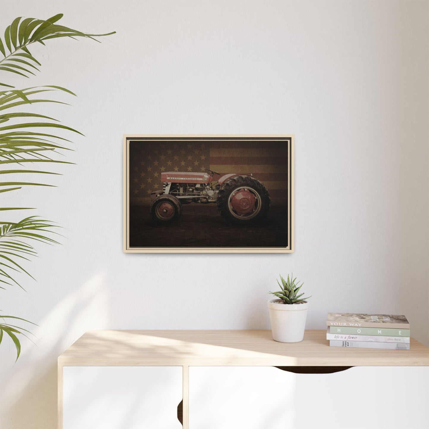 Patriotic Massey 135 | Framed Wall Art on Stretched Canvas