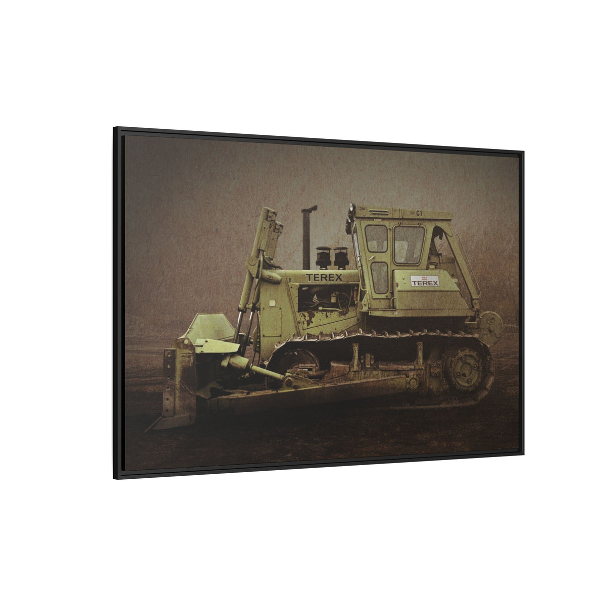 Classic Terex Dozer | Framed Wall Art on Stretched Canvas