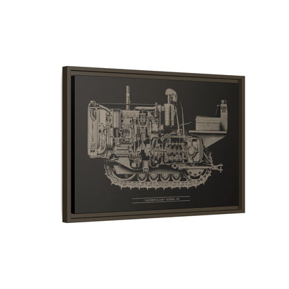 Vintage Caterpillar D2 Cutaway Drawing | Framed Wall Art on Stretched Canvas
