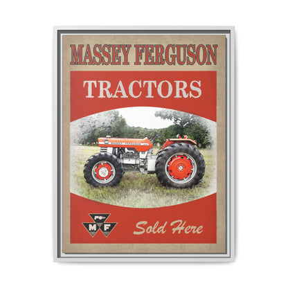 Massey Tractors Sold Here Vintage Advertisement Wall Art on Framed Canvas