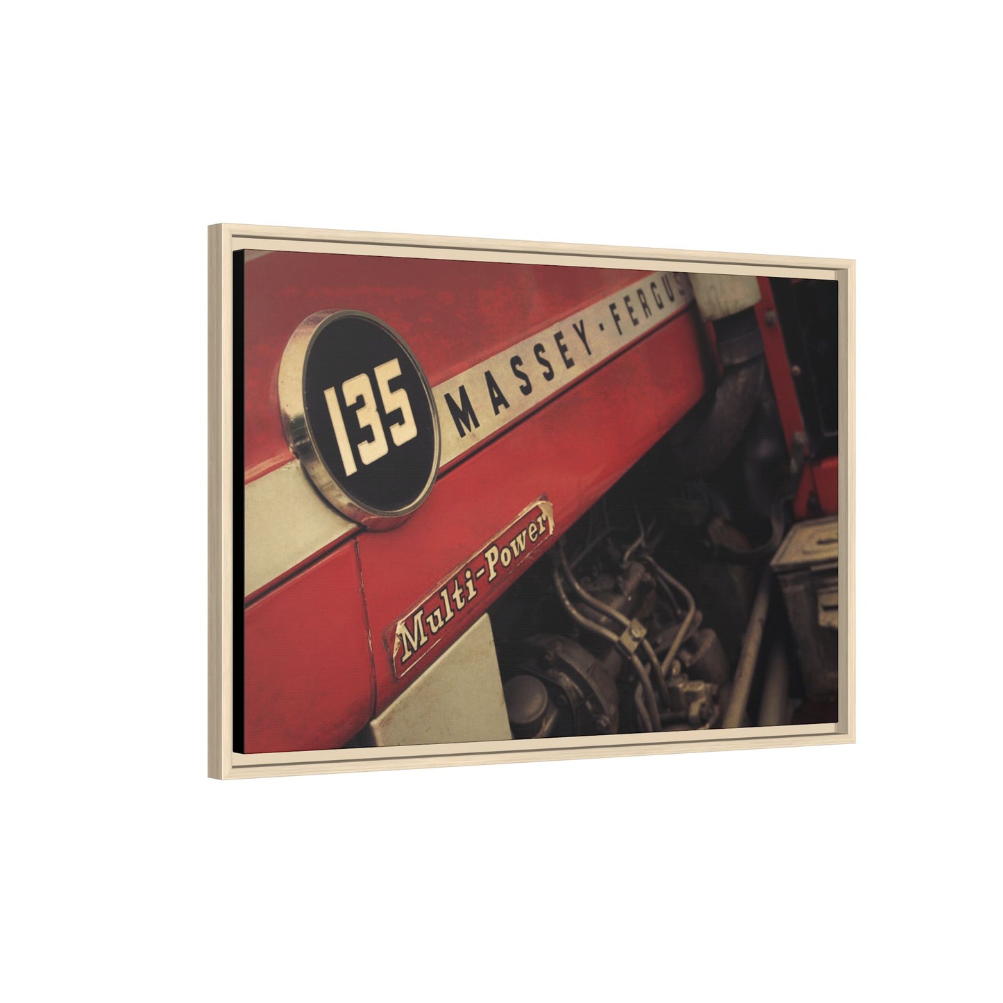 Vintage Massey 135 Close Up | Framed Wall Art on Stretched Canvas