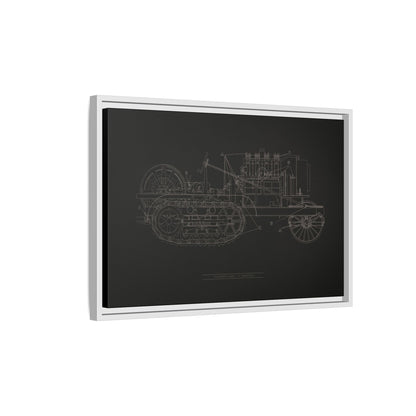 Vintage HOLT Tractor Patent Drawing Industrial Artwork | Framed Wall Art on Stretched Canvas