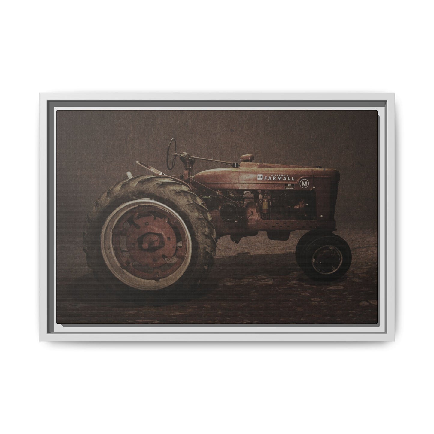 Vintage Farmall M Tractor | Framed Wall Art on Stretched Canvas