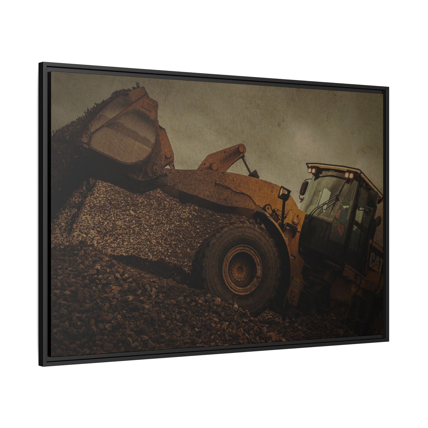 960 Wheel Loader Action| Framed Wall Art on Stretched Canvas