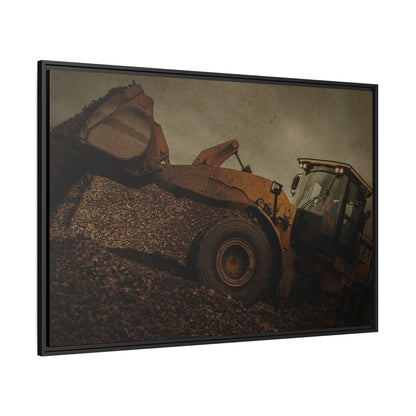 960 Wheel Loader Action| Framed Wall Art on Stretched Canvas
