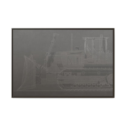 D2 Dozer Side View Technical Drawing | Framed Photo Wall Art on Canvas