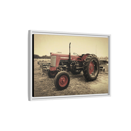 Vintage Massey MF 35 Workhorse in Field - Framed Wall Art Canvas