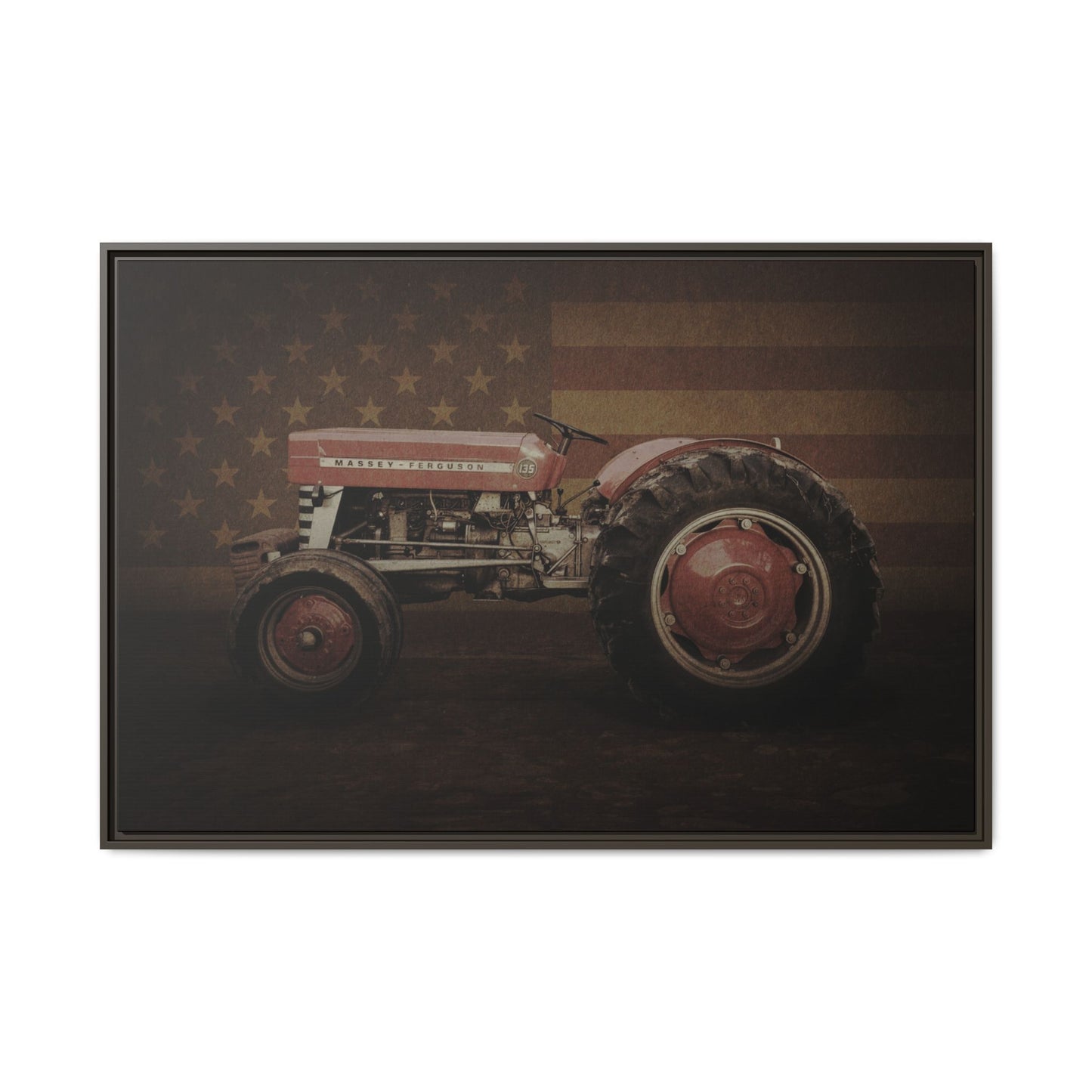Patriotic Massey 135 | Framed Wall Art on Stretched Canvas