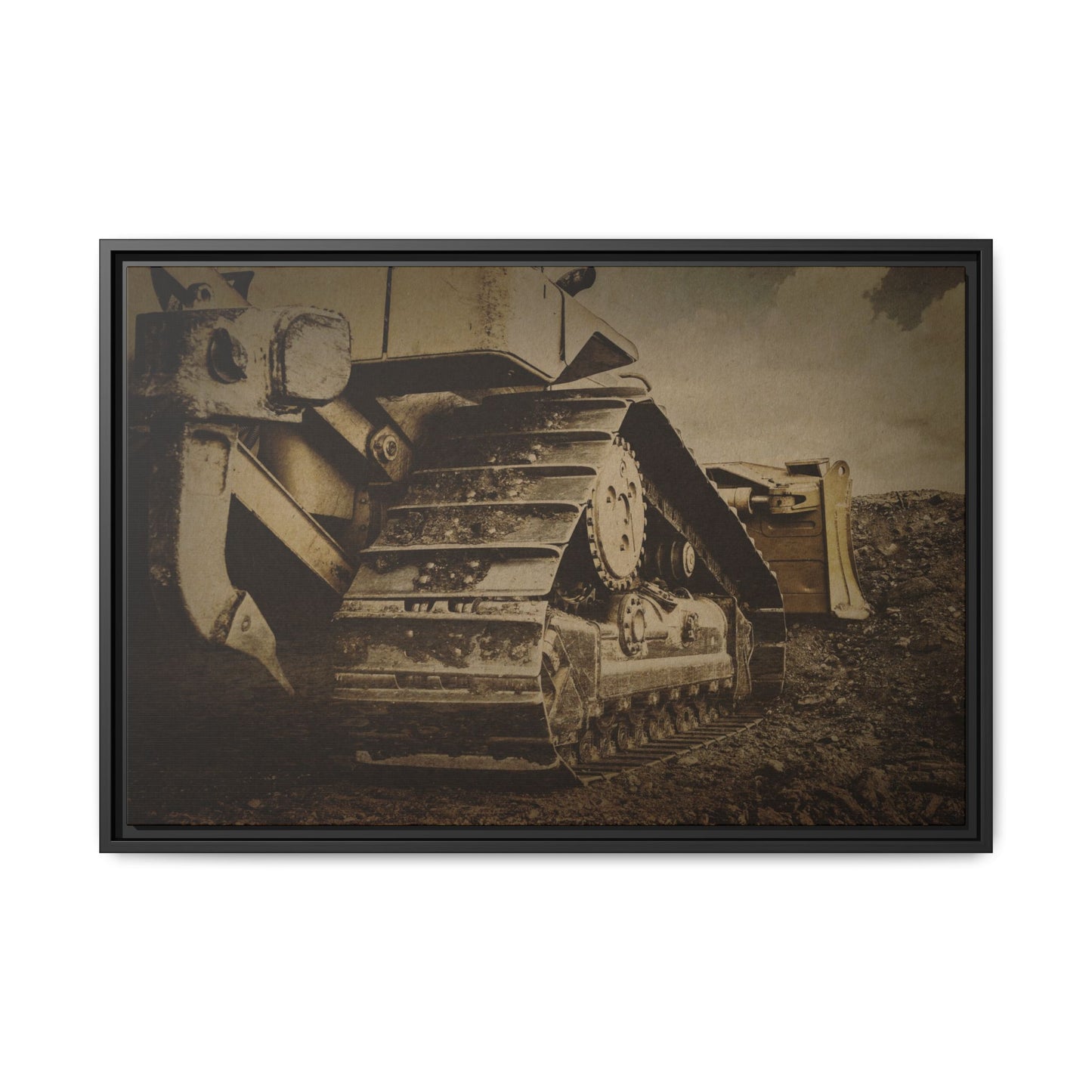 Rocky Dozer Horizon | Framed Wall Art on Stretched Canvas