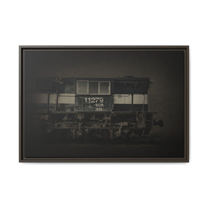 Vintage Diesel Locomotive Engine Matte Canvas Framed