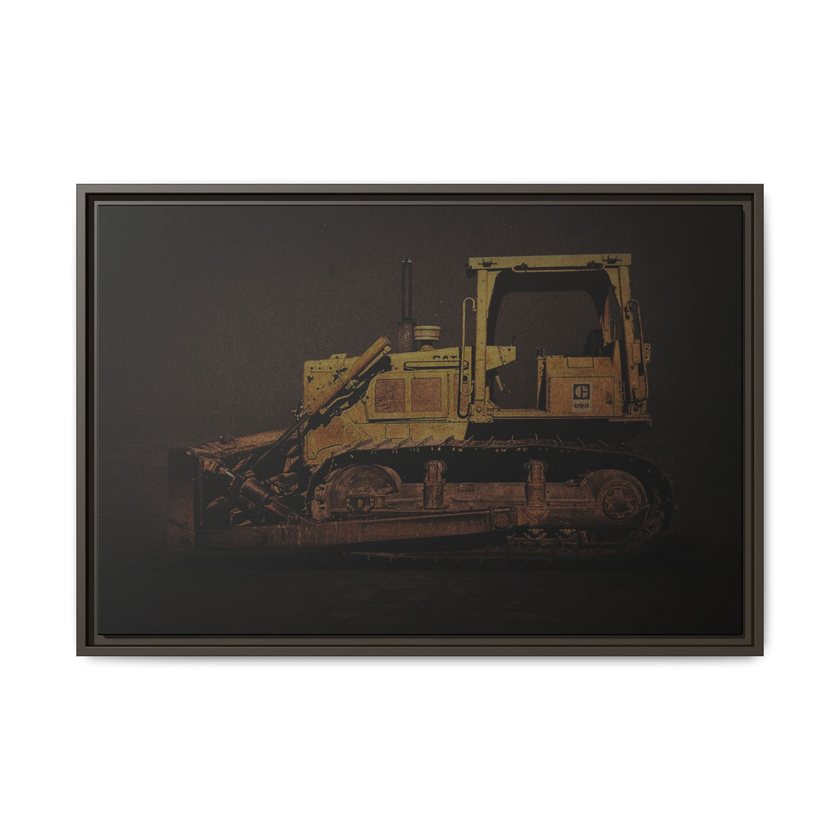 Classic D6D Dozer | Framed Wall Art on Stretched Canvas