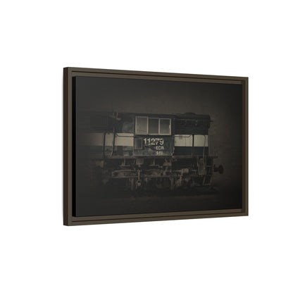 Vintage Diesel Locomotive Engine Matte Canvas Framed