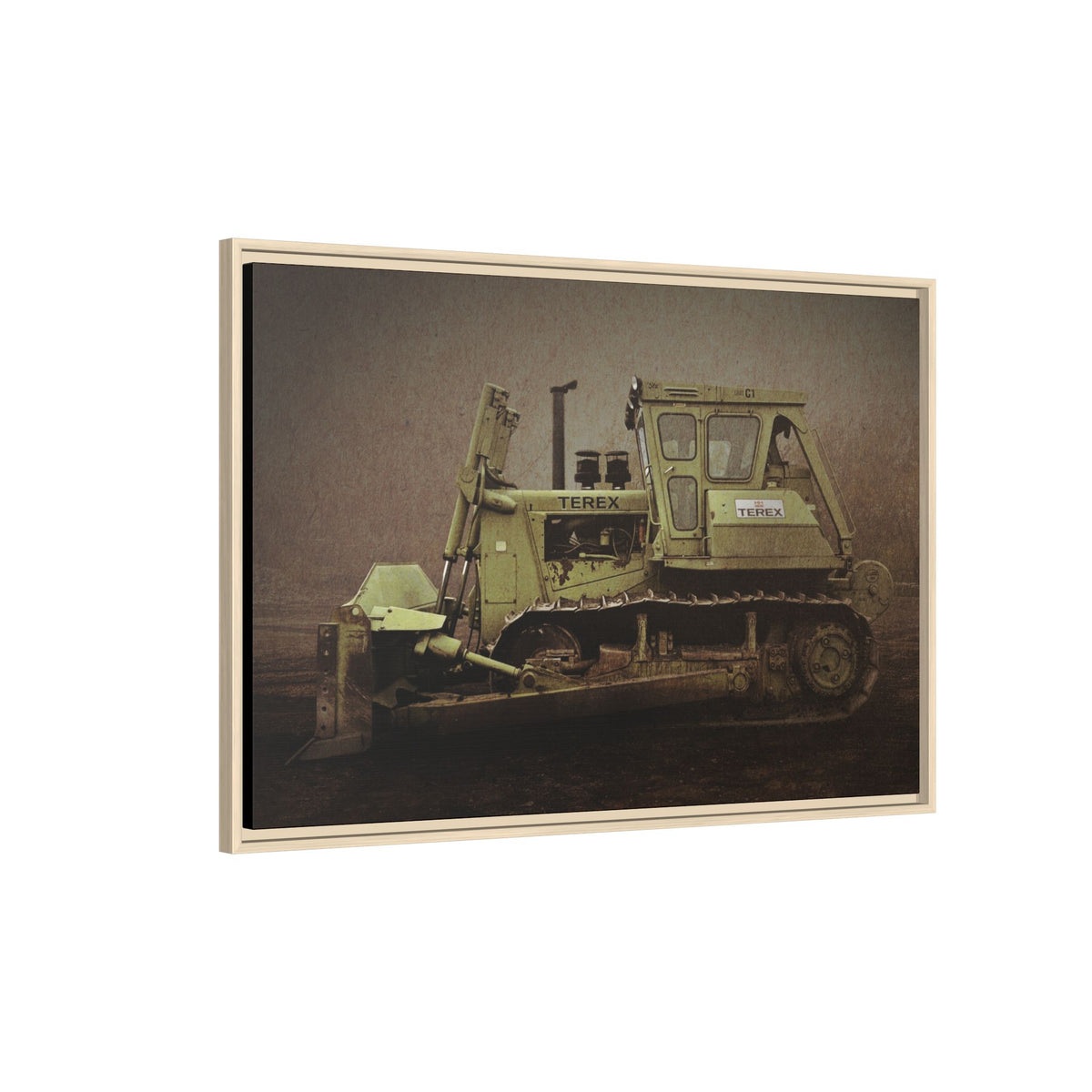 Classic Terex Dozer | Framed Wall Art on Stretched Canvas