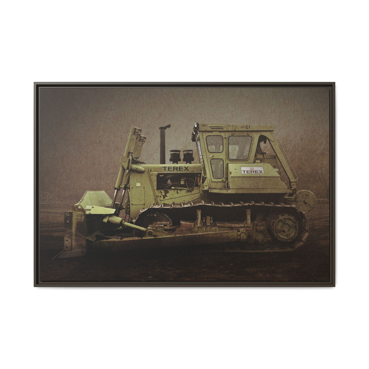 Classic Terex Dozer | Framed Wall Art on Stretched Canvas