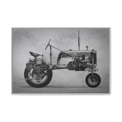 Vintage Farmall Pony Cutaway Drawing | Framed Wall Art on Canvas