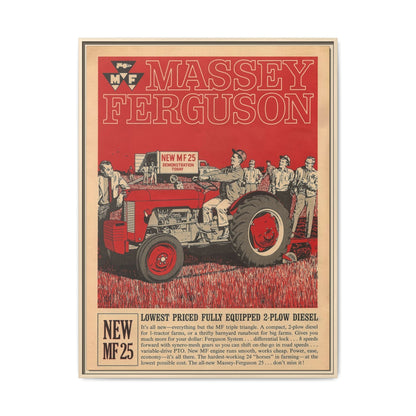 Massey 25 Demonstration Day Vintage Dealer Sign, Framed Wall Art on Canvas