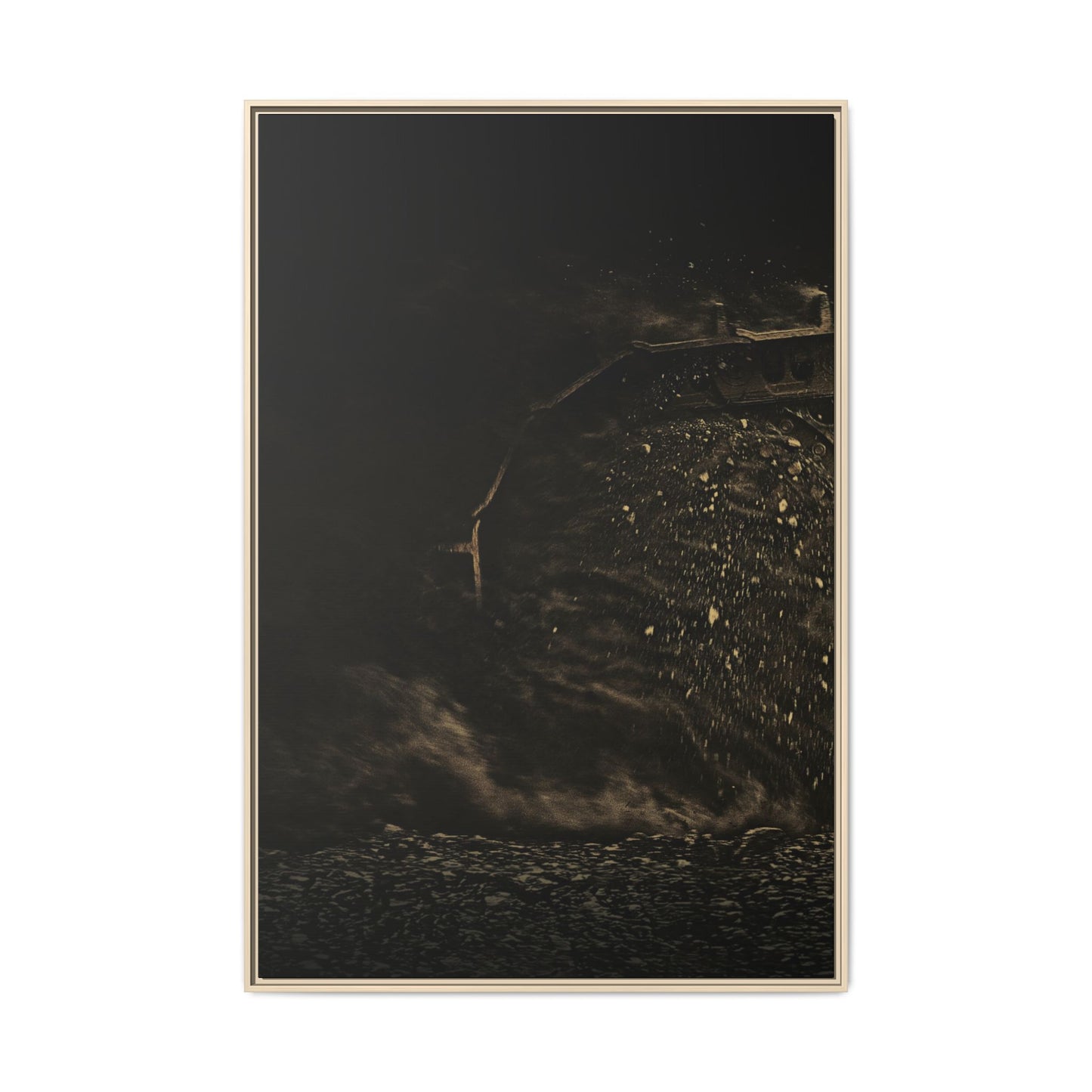 Epic Dozer Track Triptych Left | Matte Canvas Print (Framed)