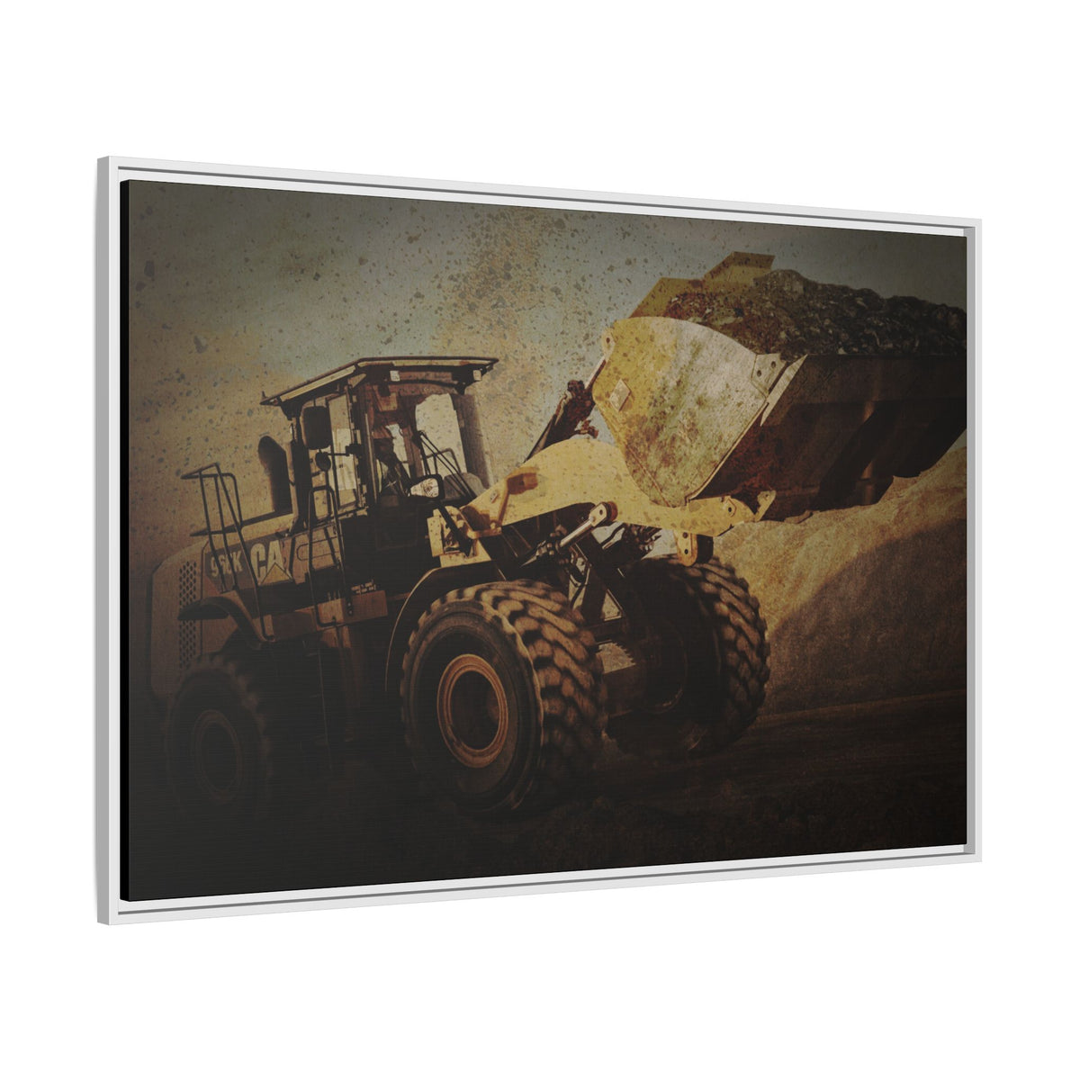960K Dramatic Loader Action | Framed Wall Art on Stretched Canvas
