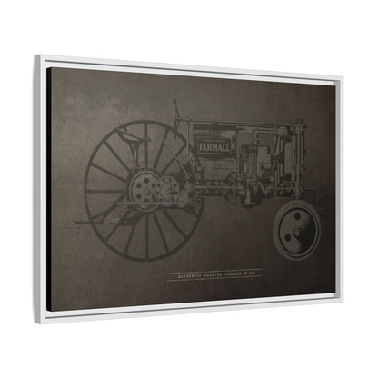 Vintage Farmall F-12 Mechanical Drawing | Framed Wall Art on Canvas
