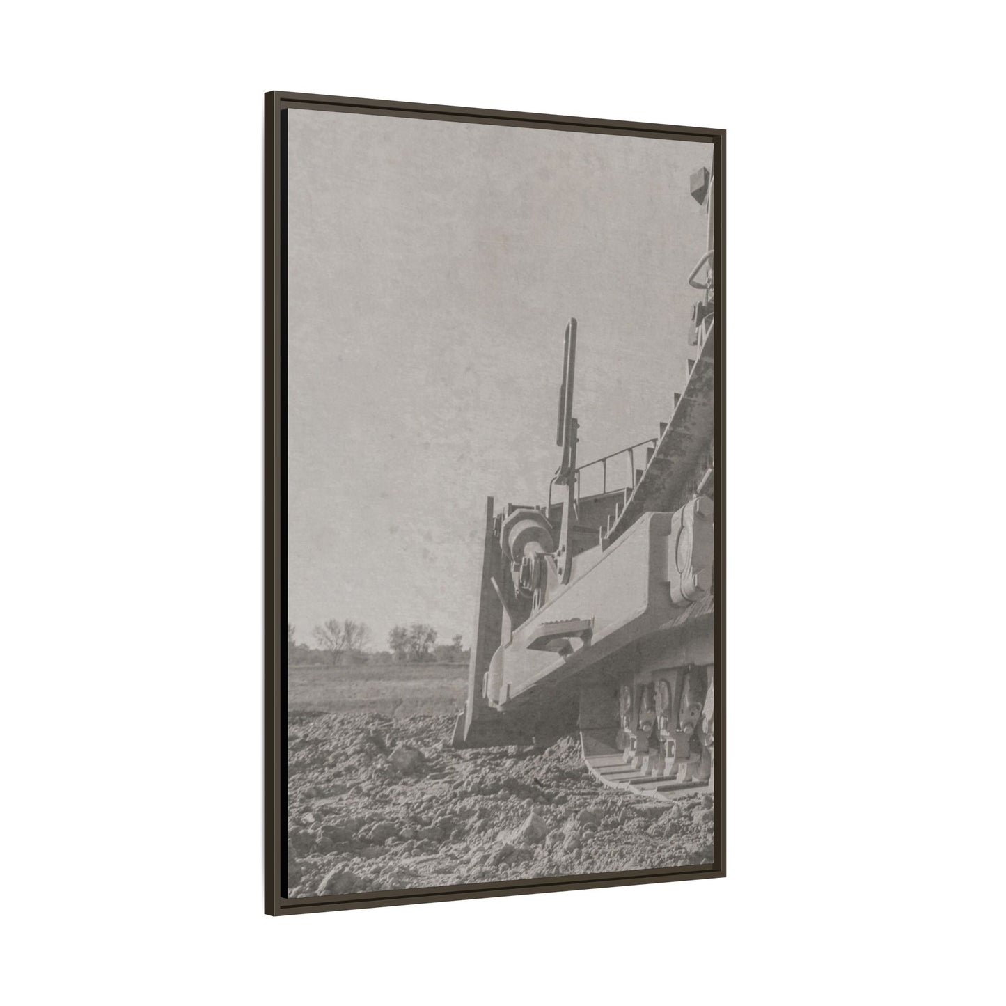 Epic D8 Dozer Triptych | Light Gray | Left Panel | Jondo | Matte Canvas Print (Framed)