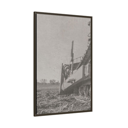 Epic D8 Dozer Triptych | Light Gray | Left Panel | Jondo | Matte Canvas Print (Framed)