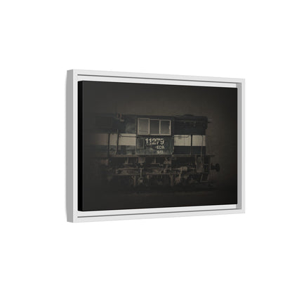 Vintage Diesel Locomotive Engine Matte Canvas Framed
