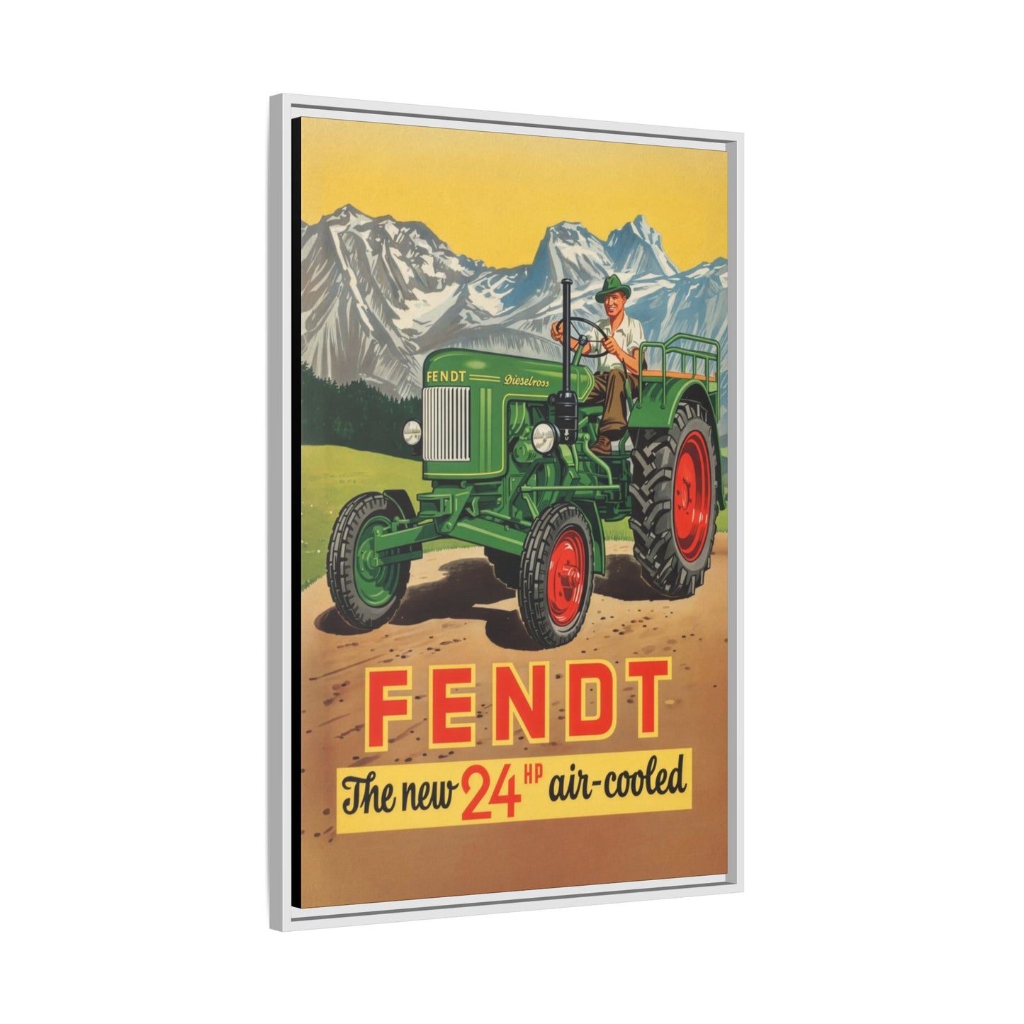Vintage Fendt Air Cooled 24 Advertisement- Vintage Wall Art on Framed Canvas
