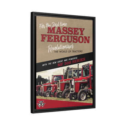Massey Ferguson MF500 Revolution Vintage Advertisement  Framed Wall Art on Canvas | Vintage Farm Sign