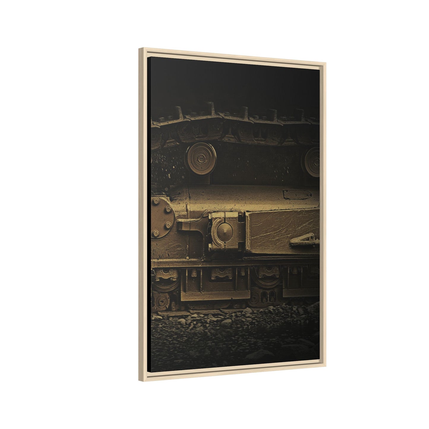 Epic Dozer Track Triptych Left | Matte Canvas Print (Framed)