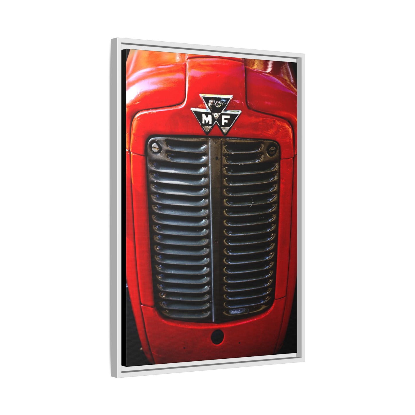 Vintage Massey Ferguson Tractor Grill Matte Canvas Framed | Farm Machinery Wall Art