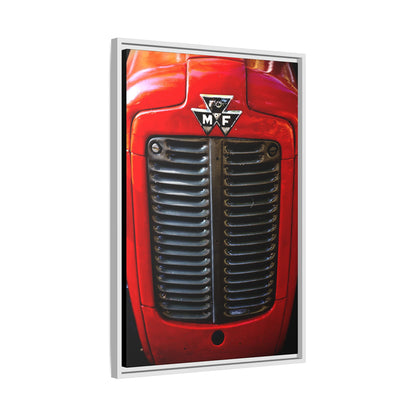 Vintage Massey Ferguson Tractor Grill Matte Canvas Framed | Farm Machinery Wall Art