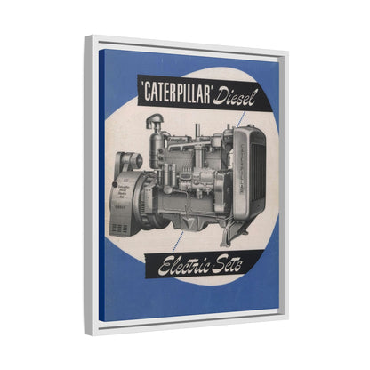 Diesel Electric Generator Vintage Dealership Sign on Framed  Matte Canvas