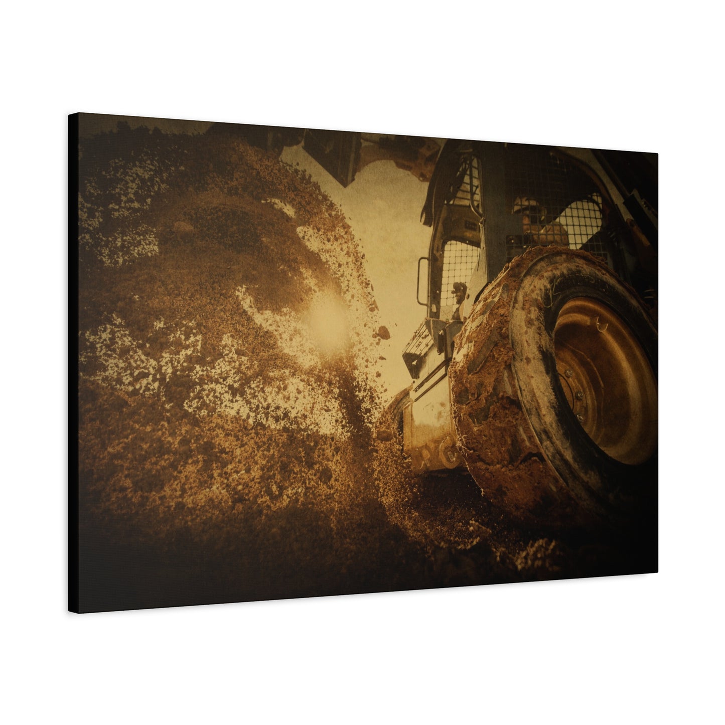 Skid Steer Boring Action | Unframed Photo Art on Canvas
