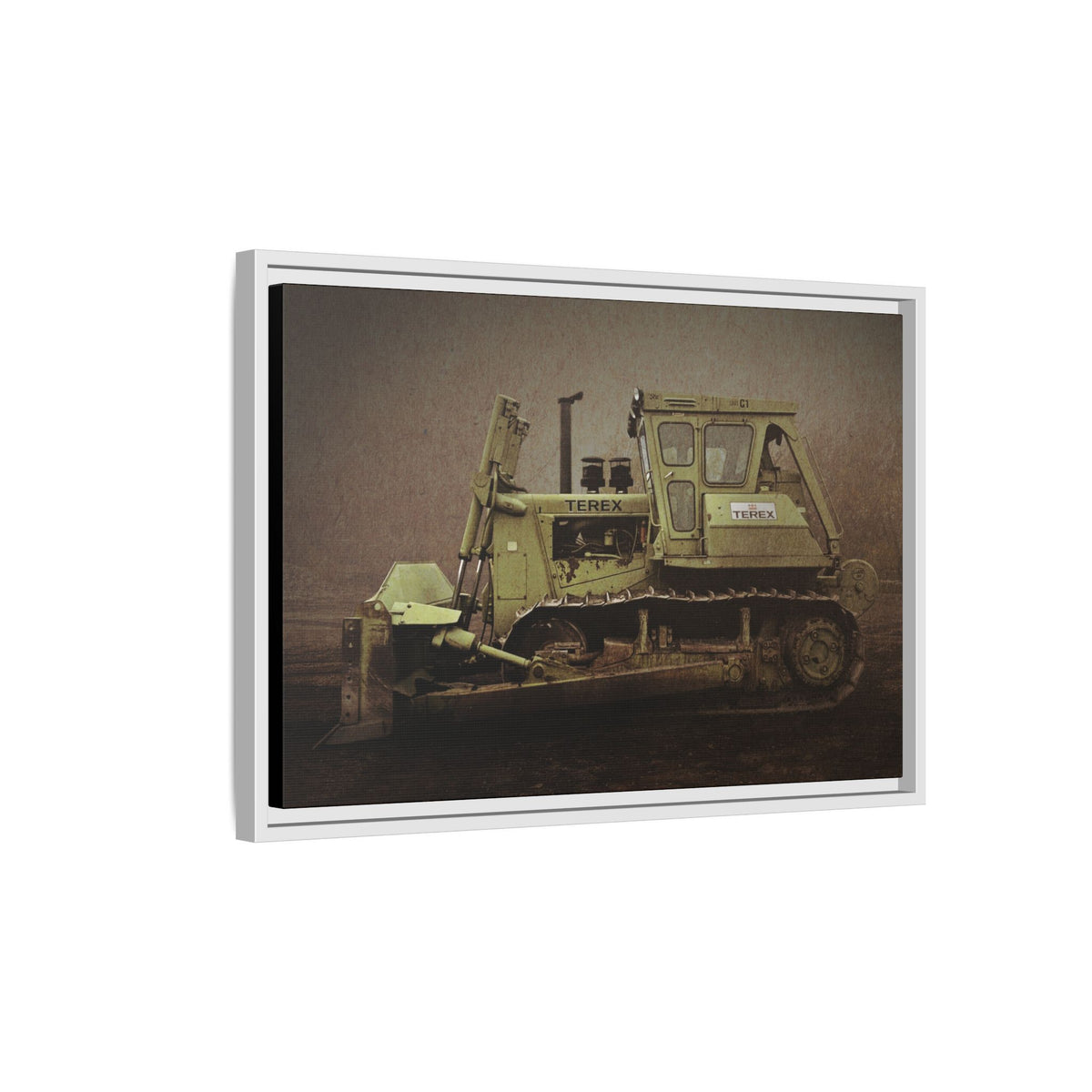 Classic Terex Dozer | Framed Wall Art on Stretched Canvas