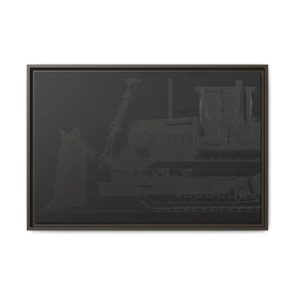 D2 Dozer Side View Technical Drawing | Framed Photo Wall Art on Canvas