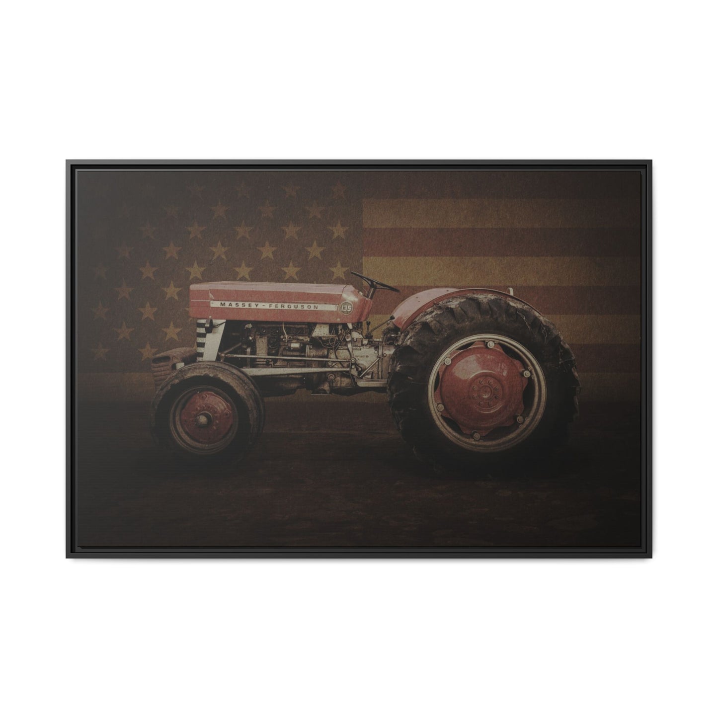 Patriotic Massey 135 | Framed Wall Art on Stretched Canvas