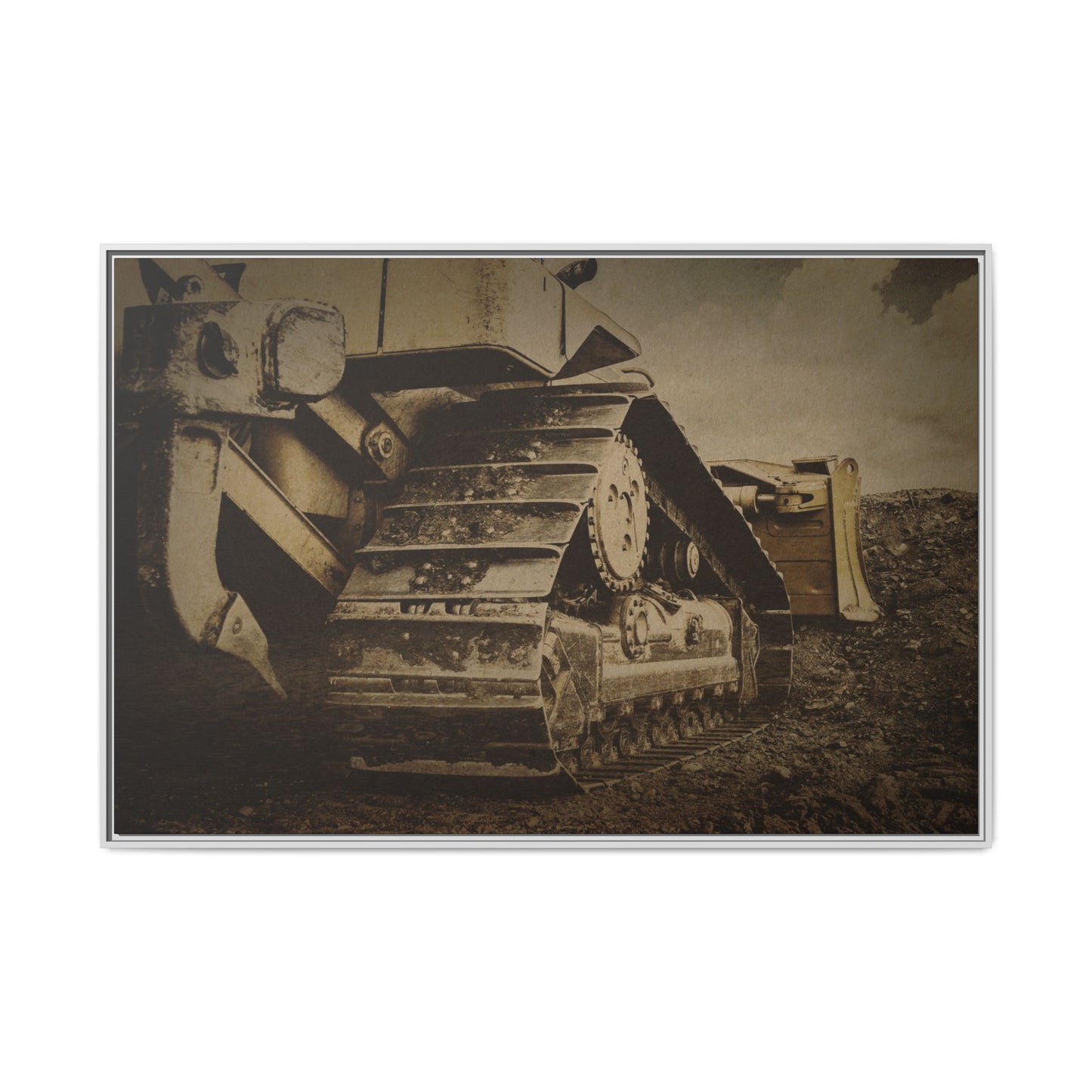 Rocky Dozer Horizon | Framed Wall Art on Stretched Canvas