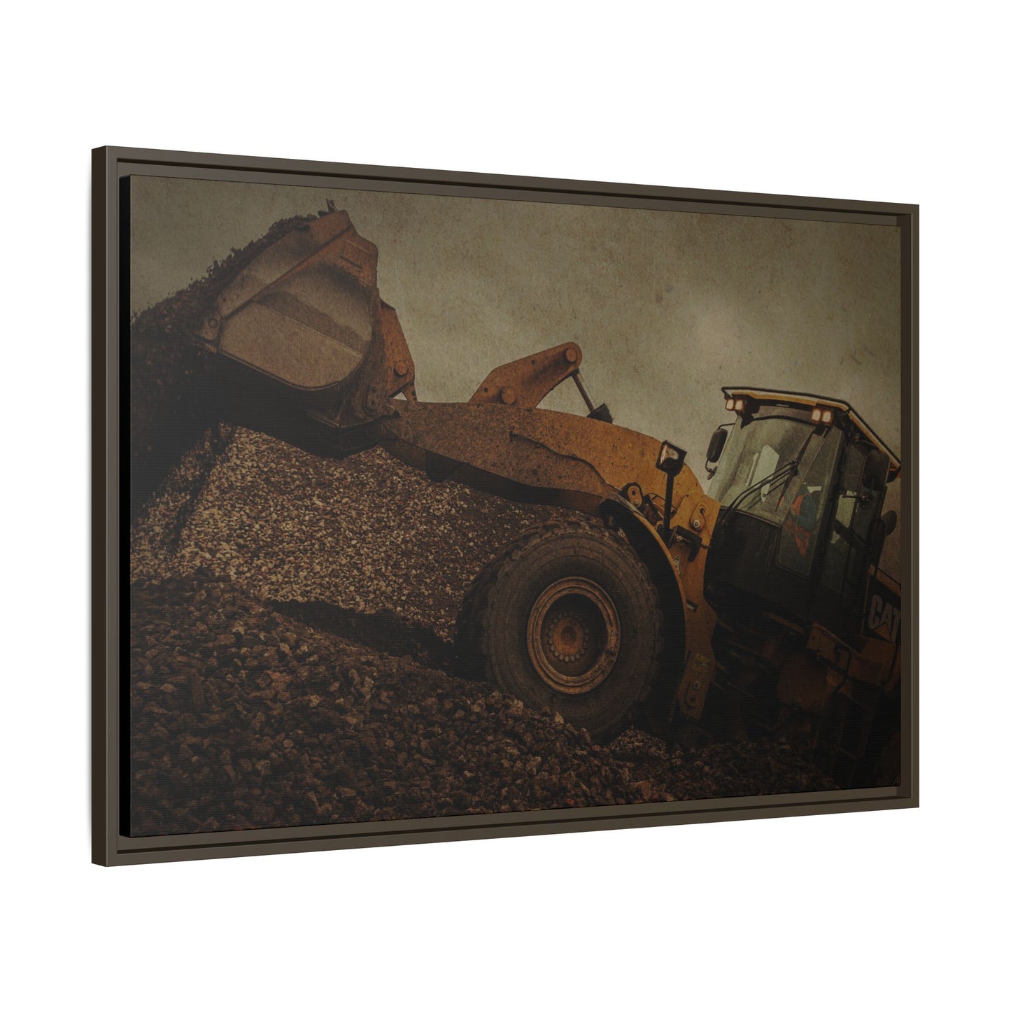 960 Wheel Loader Action| Framed Wall Art on Stretched Canvas